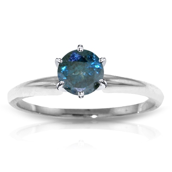 Galaxy Gold Products Jewelry - SOLITAIRE RING WITH 0.50 CT. NATURAL BLUE DIAMOND
